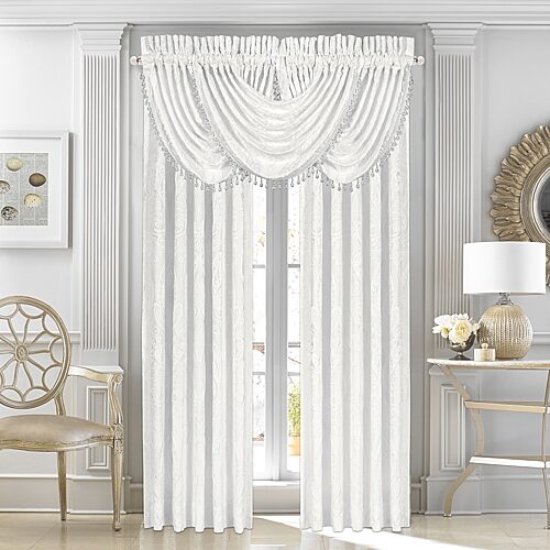 Queen Street Britney Rod Pocket Light-Filtering Set of 2 Curtain Panel, One Size, White