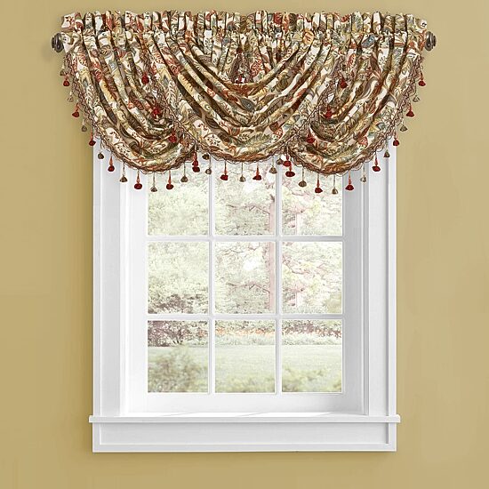 Five Queens Court August Rod Pocket Waterfall Valance
