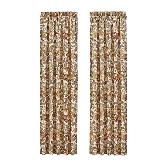 Five Queens Court August Rod Pocket Light-Filtering Set of 2 Curtain Panel