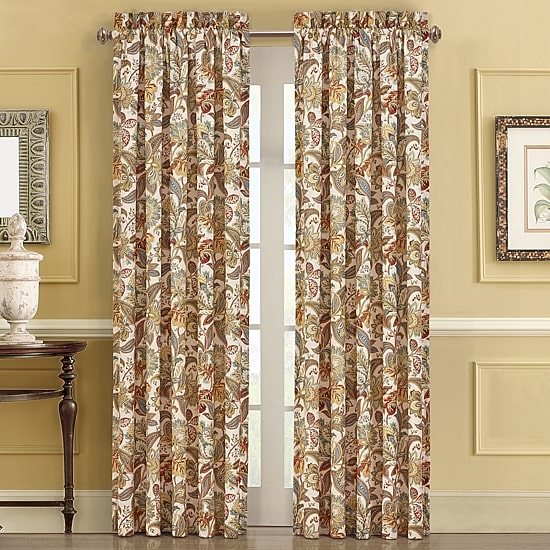 Five Queens Court August Rod Pocket Light-Filtering Set of 2 Curtain Panel