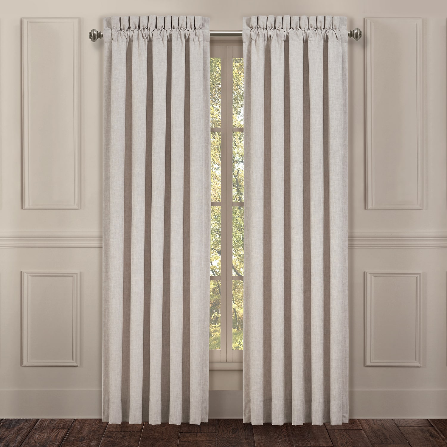 Queen Street Leanna Rod Pocket Embroidered Light-Filtering Set of 2 Curtain Panel