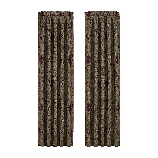 Queen Street Georgia Rod Pocket Light-Filtering Set of 2 Curtain Panel