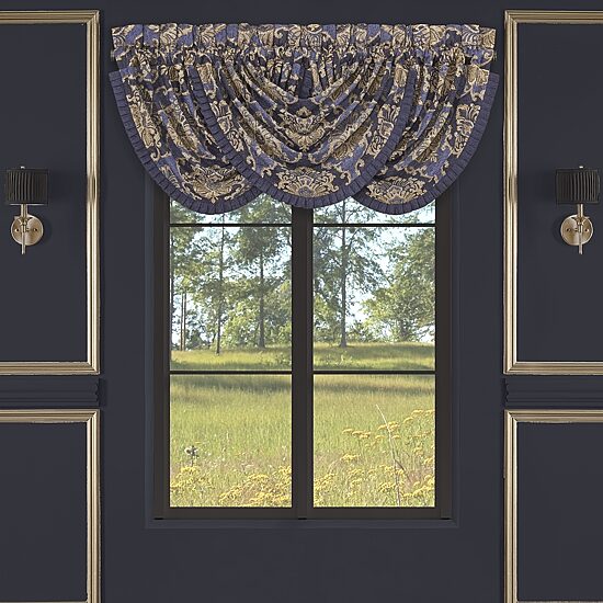Five Queens Court Woodstock Rod Pocket Waterfall Valance