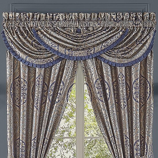 Queen Street Bayonne Rod Pocket Waterfall Valance