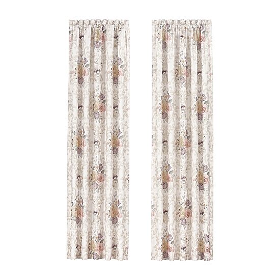 Royal Court Chardonnay Rod Pocket Light-Filtering Set of 2 Curtain Panel