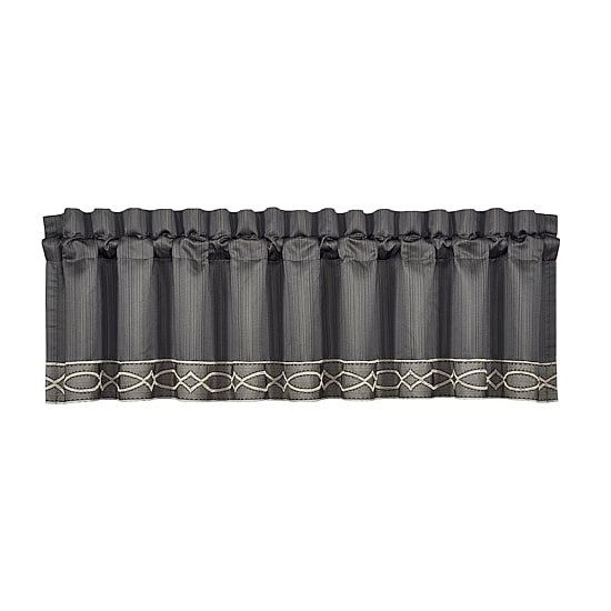 Queen Street Darwin Charcoal Rod Pocket Tailored Valance