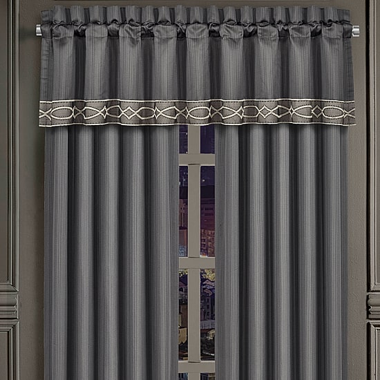 Queen Street Darwin Charcoal Rod Pocket Tailored Valance