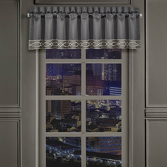 Queen Street Darwin Charcoal Rod Pocket Tailored Valance