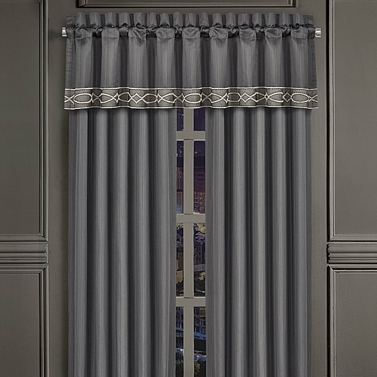 Queen Street Darwin Charcoal Rod Pocket Tailored Valance