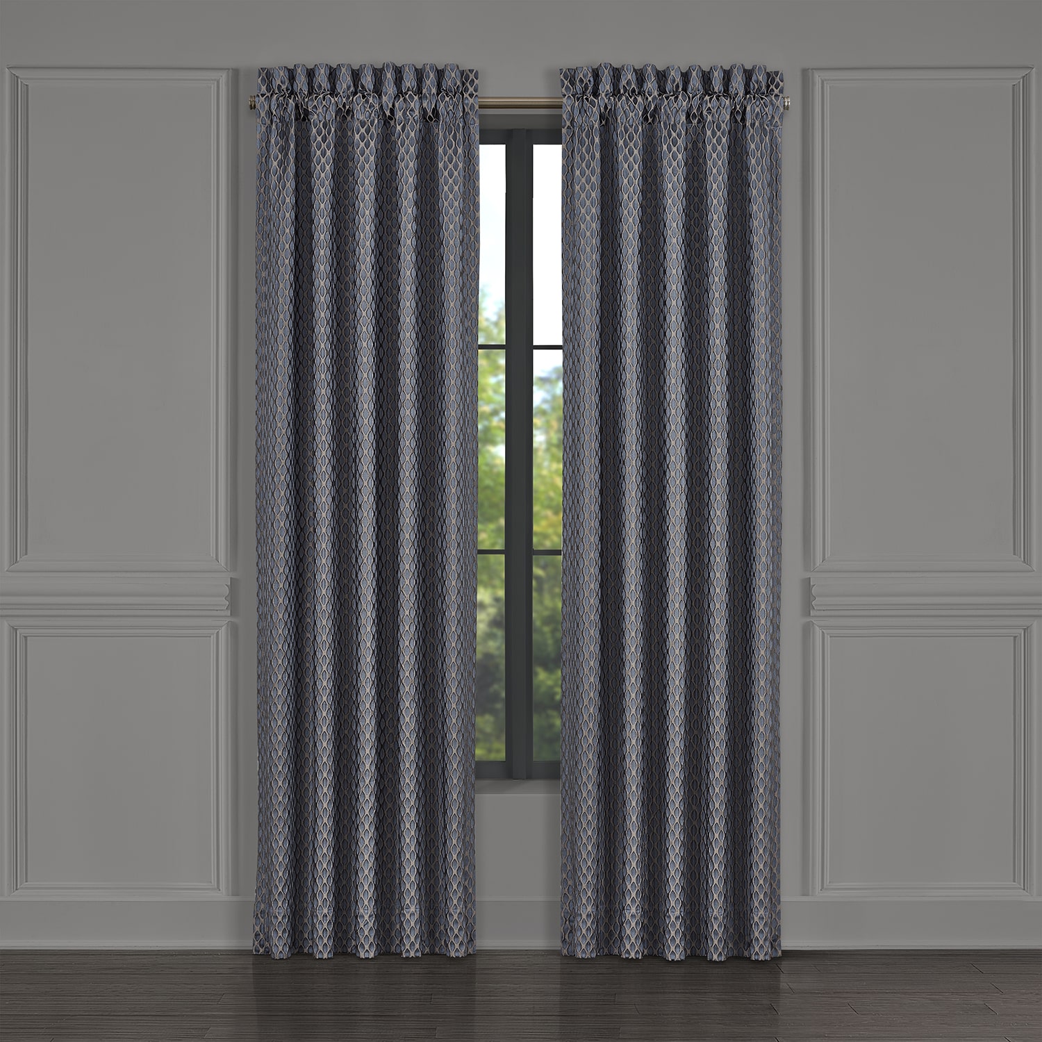 Five Queens Court Leah Rod Pocket Energy Saving Light-Filtering Set of 2 Curtain Panel