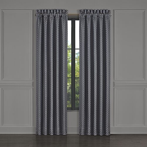 Five Queens Court Leah Rod Pocket Energy Saving Light-Filtering Set of 2 Curtain Panel, One Size, Blue
