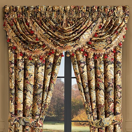 Five Queens Court Stefania Rod Pocket Waterfall Valance