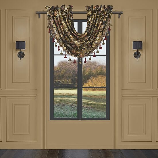 Five Queens Court Stefania Rod Pocket Waterfall Valance