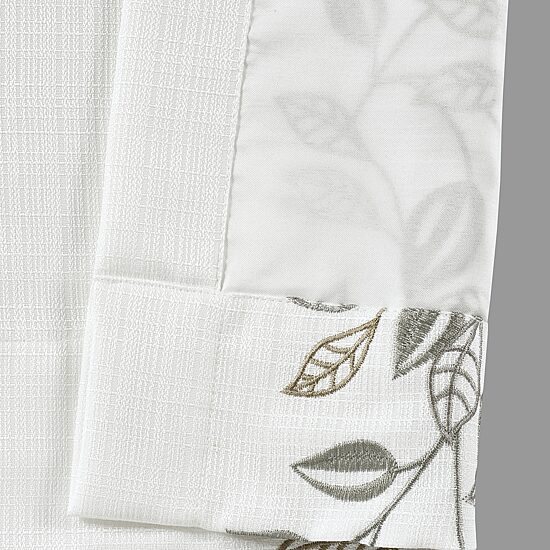 Royal Court Laurel Rod Pocket Embroidered Light-Filtering Set of 2 Curtain Panel