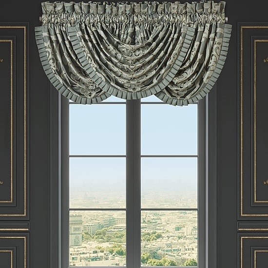 Queen Street Salerno Rod Pocket Waterfall Valance