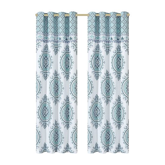 Queen Street Afton Rod Pocket Light-Filtering Set of 2 Curtain Panel