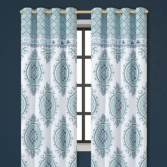 Queen Street Afton Rod Pocket Light-Filtering Set of 2 Curtain Panel