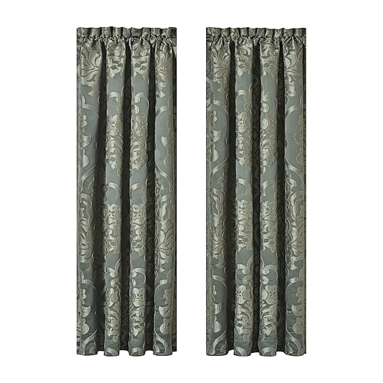 Queen Street Salerno Rod Pocket Embellished Light-Filtering Set of 2 Curtain Panel