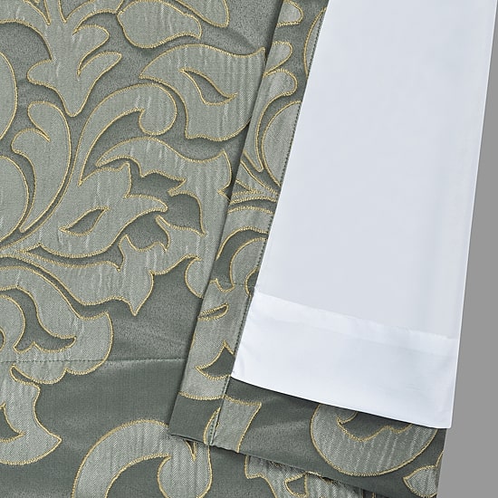 Queen Street Salerno Rod Pocket Embellished Light-Filtering Set of 2 Curtain Panel