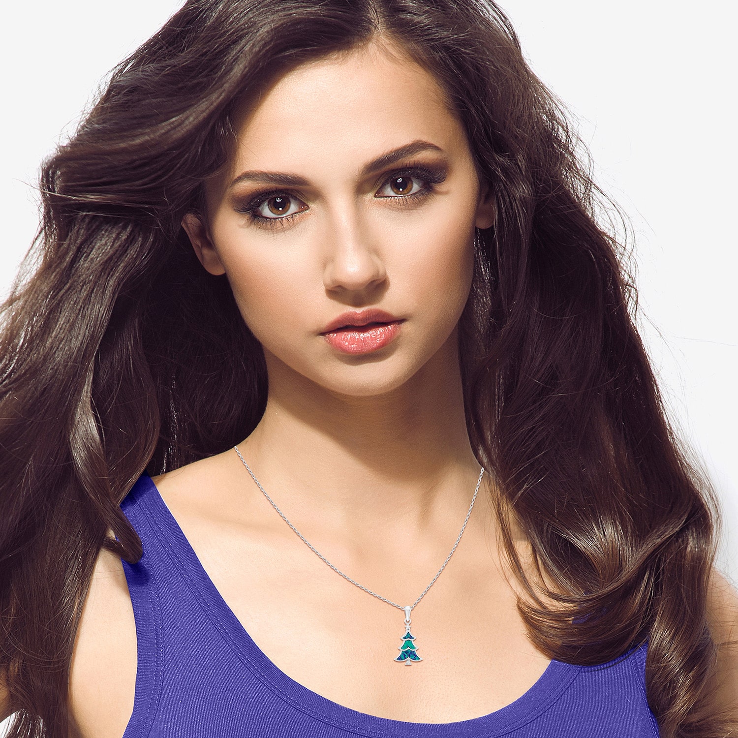 Limited Quantities! Christmas Tree Womens Lab Created Green Opal Sterling Silver 18 Inch Pendant Necklace