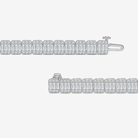 (I / I1) Womens 5 CT. T.W. Lab Grown White Diamond 10K Gold 7 Inch Tennis Bracelet