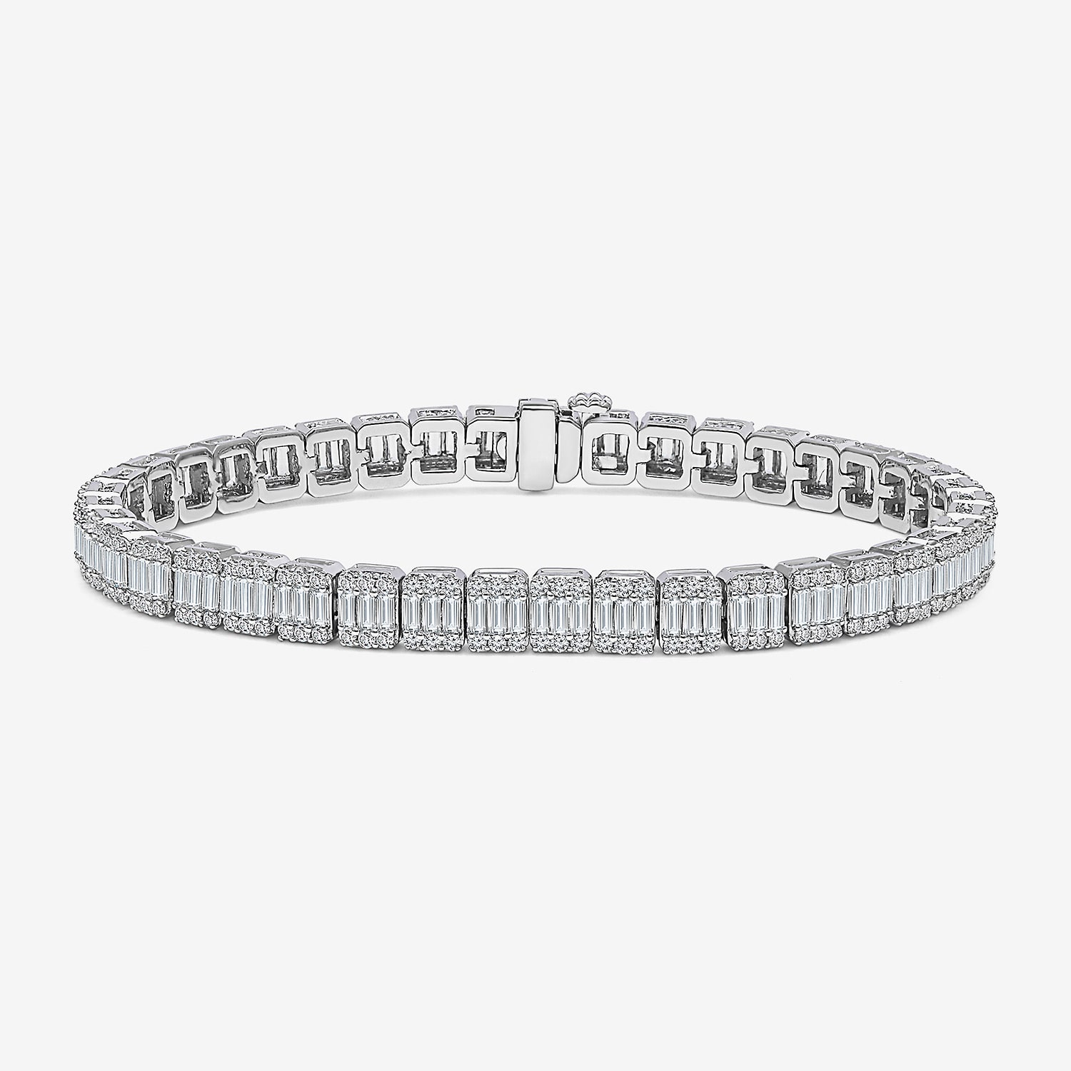 (I / I1) Womens 5 CT. T.W. Lab Grown White Diamond 10K Gold 7 Inch Tennis Bracelet