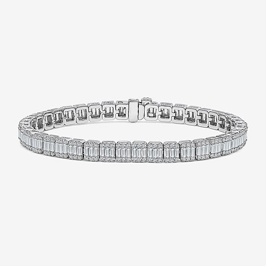 (I / I1) Womens 5 CT. T.W. Lab Grown White Diamond 10K Gold 7 Inch Tennis Bracelet