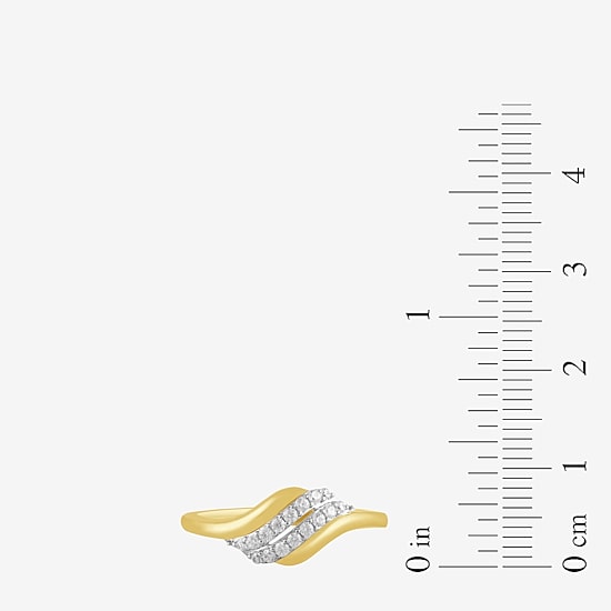 Womens 1/6 CT. T.W. Lab Grown White Diamond 10K Gold Cocktail Ring