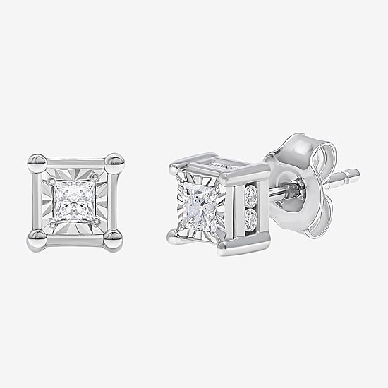 (I / I1) 1/2 CT. T.W. Lab-Grown White Diamond 10K White Gold Round Stud Earrings