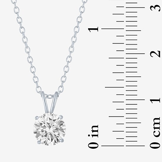 YES PLEASE! Womens Lab Created White Sapphire Sterling Silver Pendant Necklace