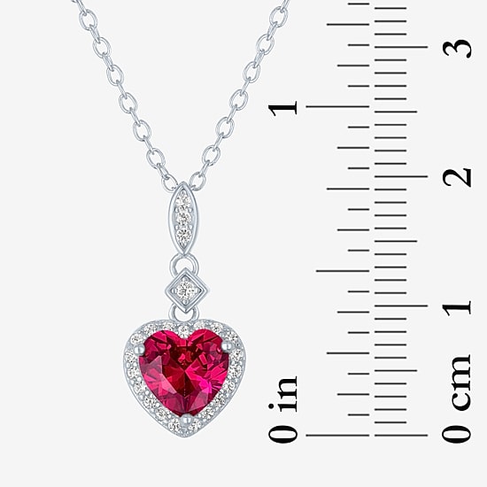 Yes, Please! Womens Lab Created Red Ruby Sterling Silver Heart 2-pc. Jewelry Set