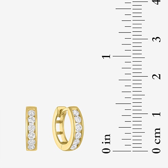 Yes, Please! Womens Lab Created White Sapphire 14K Gold Over Silver Round 2 Pair Earring Set