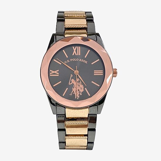 U.S. Polo Assn. Womens Two Tone 2-pc. Watch Boxed Set Usc6034jc