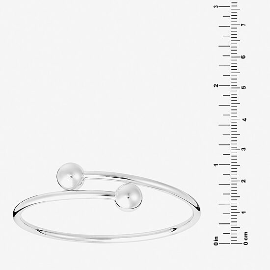 Silver Reflections Bypass Womens Pure Silver Over Brass Cuff Bracelet