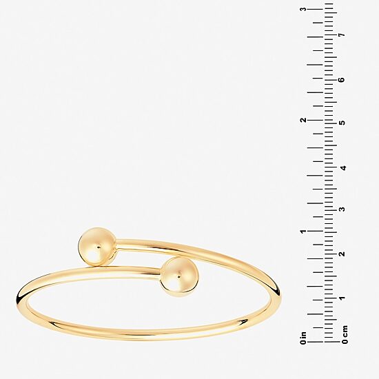 Silver Reflections Bypass Womens 14K Gold Over Brass Cuff Bracelet