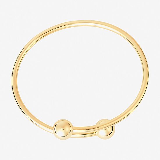 Silver Reflections Bypass Womens 14K Gold Over Brass Cuff Bracelet