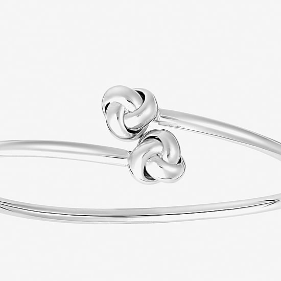 Silver Reflections Bypass Womens Pure Silver Over Brass Cuff Bracelet
