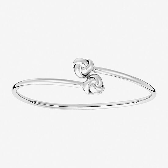 Silver Reflections Bypass Womens Pure Silver Over Brass Cuff Bracelet