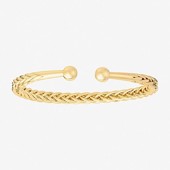 Silver Reflections Womens 14K Gold Over Brass Cuff Bracelet