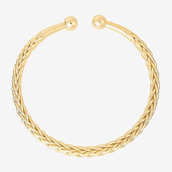 Silver Reflections Womens 14K Gold Over Brass Cuff Bracelet