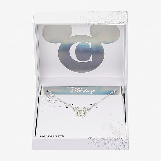 Disney Classics Initial Womens Cubic Zirconia 14K Gold Over Brass Pure Silver Over Brass 16 Inch Pendant Necklace
