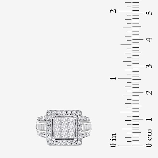 2 CT.T.W. Natural Diamond Side Stone Halo Engagement Ring in 10K or 14K Gold