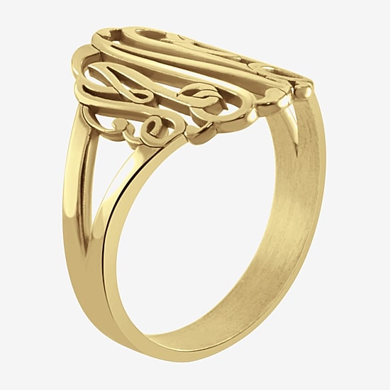 Personalized 14K Gold Over Sterling Silver Monogram Ring