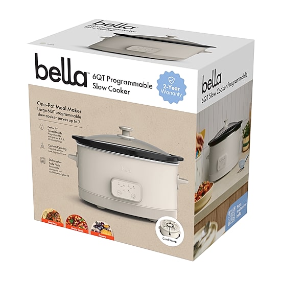bella 6qt Programmable Slow Cooker, Fits-anywhere™ kitchenware