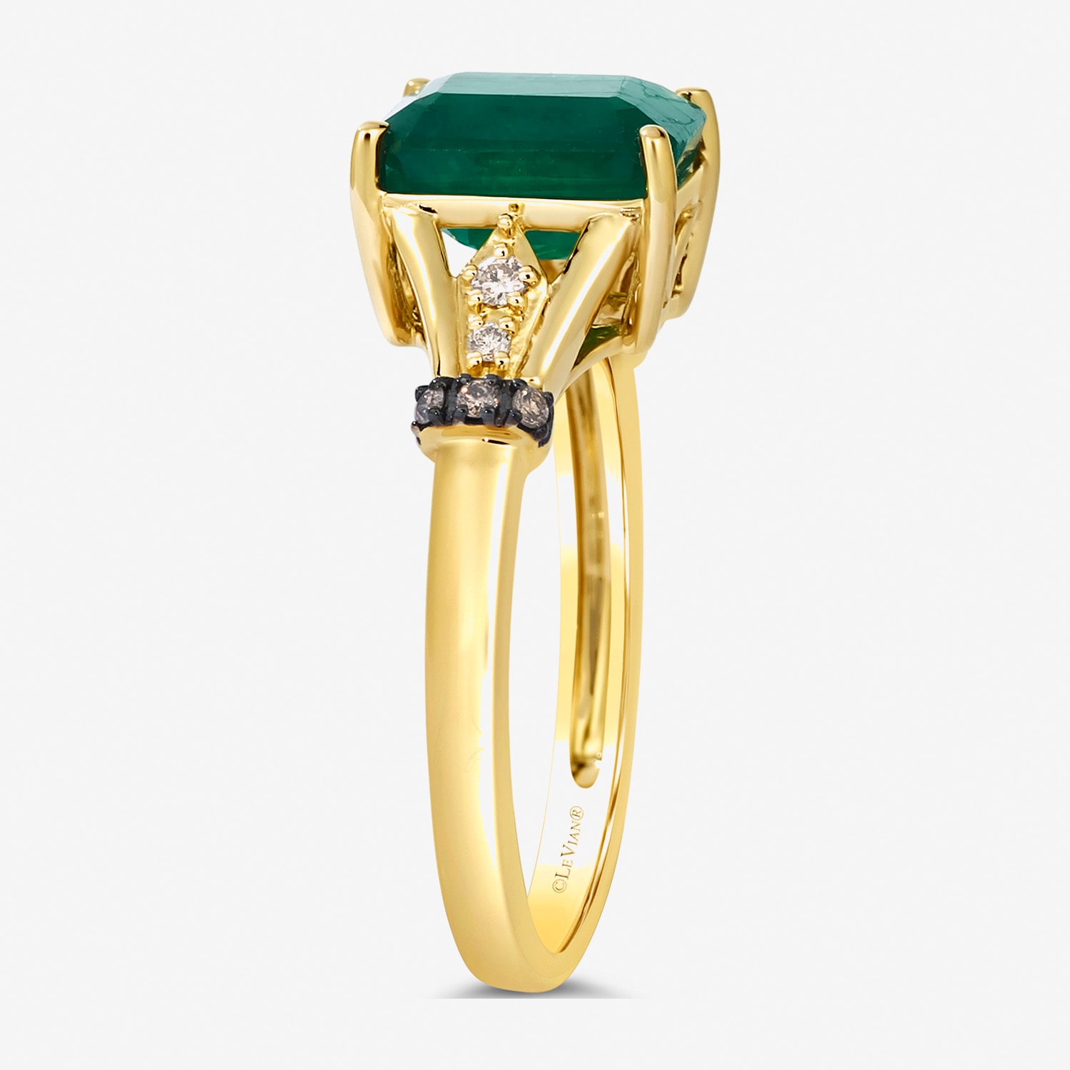 Le Vian® Ring featuring Costa Smeralda Emeralds™ Nude Diamonds™ , Chocolate Diamonds®  set in 14K Honey Gold™
