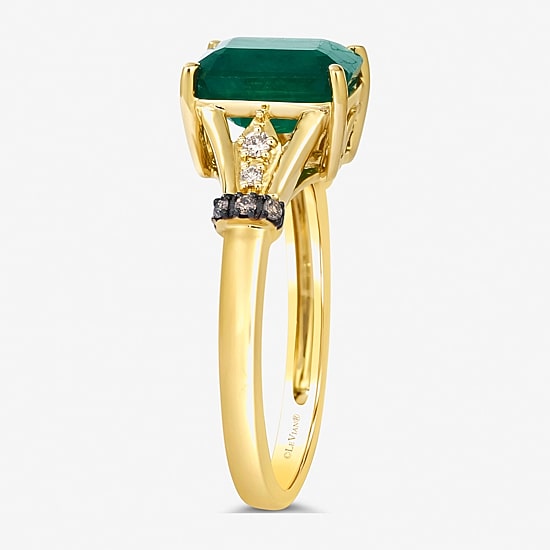 Le Vian® Ring featuring Costa Smeralda Emeralds™ Nude Diamonds™ , Chocolate Diamonds®  set in 14K Honey Gold™