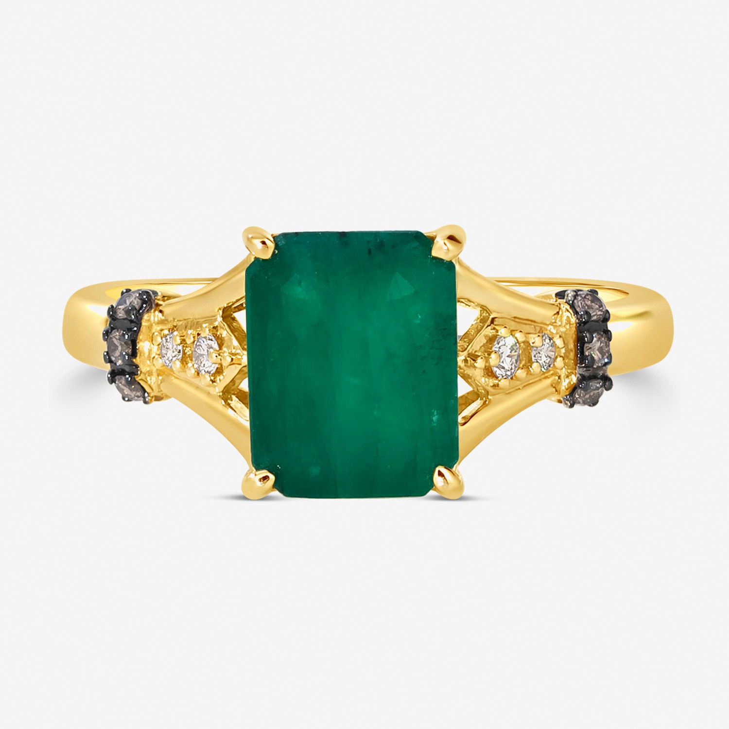 Le Vian® Ring featuring Costa Smeralda Emeralds™ Nude Diamonds™ , Chocolate Diamonds®  set in 14K Honey Gold™