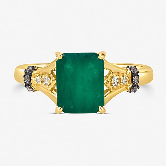 Le Vian® Ring featuring Costa Smeralda Emeralds™ Nude Diamonds™ , Chocolate Diamonds®  set in 14K Honey Gold™