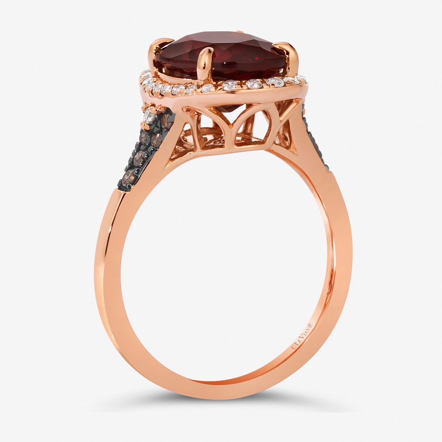 Le Vian Grand Sample Sale Le Vian Grand Sample Sale Limited Quantities! Womens 3/8 CT. T.W. Genuine Red Garnet 14K Gold Oval Halo Cocktail Ring