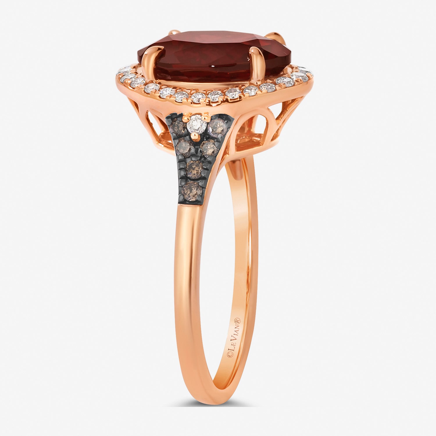 Le Vian Grand Sample Sale Le Vian Grand Sample Sale Limited Quantities! Womens 3/8 CT. T.W. Genuine Red Garnet 14K Gold Oval Halo Cocktail Ring